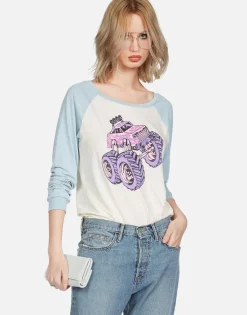 Lauren Moshi Skull Monster Truck Raglan Tee | Nola By *Women Long Sleeve