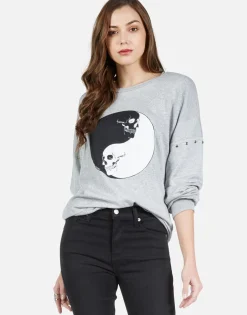 Lauren Moshi Skull Yin Yang L/S Boyfriend Pullover | Sierra By *Women Long Sleeve