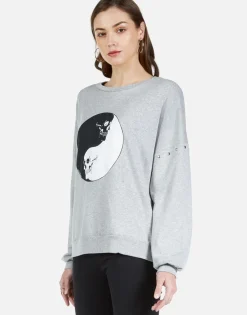 Lauren Moshi Skull Yin Yang L/S Boyfriend Pullover | Sierra By *Women Long Sleeve