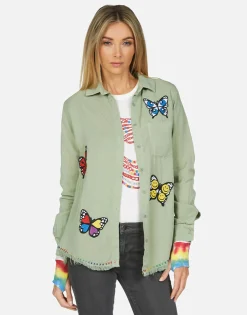 Lauren Moshi Sloane Butterfly Patches*Women Long Sleeve