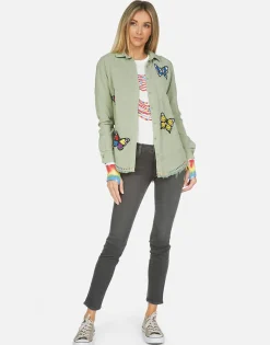 Lauren Moshi Sloane Butterfly Patches*Women Long Sleeve