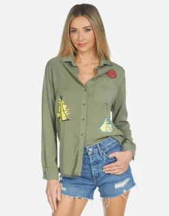 Lauren Moshi Sloane Camp Hair Don'T Care*Women Long Sleeve