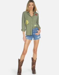 Lauren Moshi Sloane Camp Hair Don'T Care*Women Long Sleeve