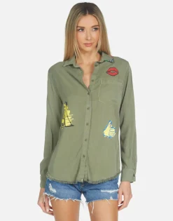 Lauren Moshi Sloane Camp Hair Don'T Care*Women Long Sleeve