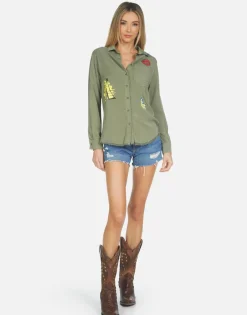 Lauren Moshi Sloane Camp Hair Don'T Care*Women Long Sleeve