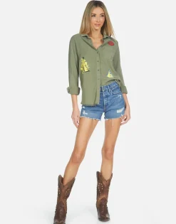 Lauren Moshi Sloane Camp Hair Don'T Care*Women Long Sleeve