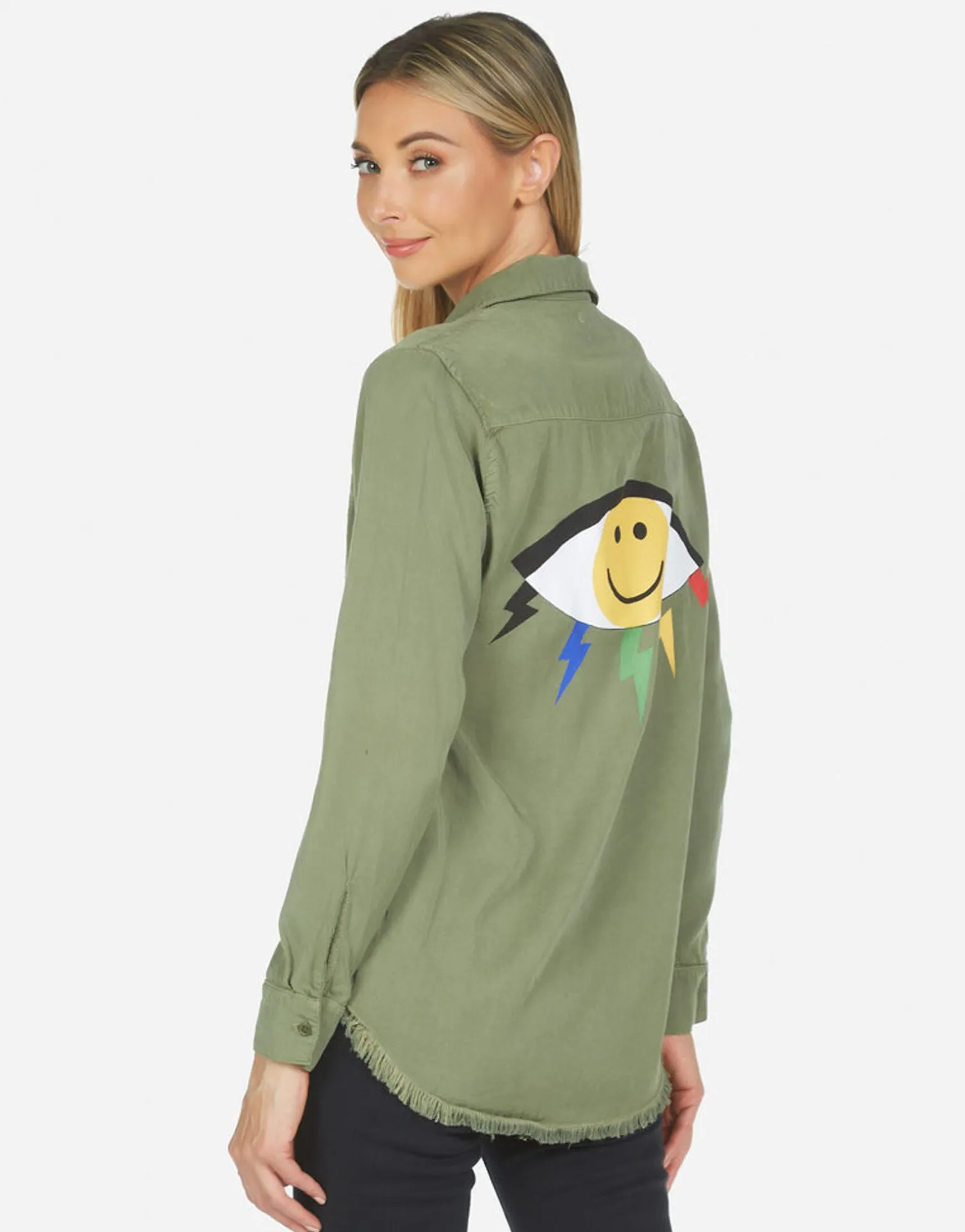 Lauren Moshi Sloane Color Punk Happy Eye*Women Long Sleeve