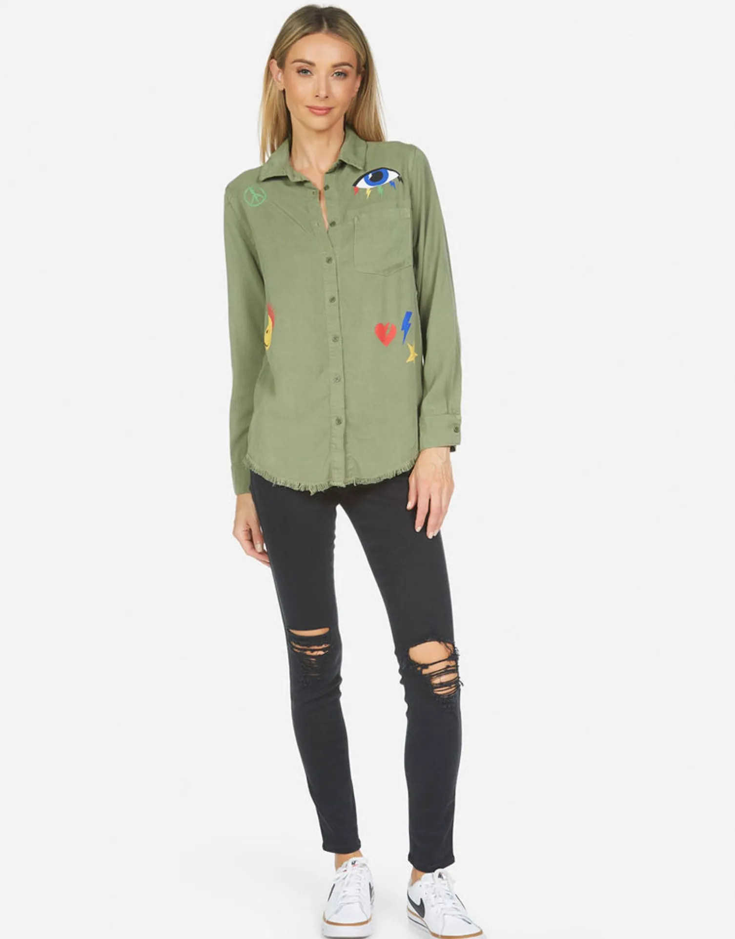 Lauren Moshi Sloane Color Punk Happy Eye*Women Long Sleeve