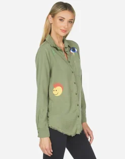 Lauren Moshi Sloane Color Punk Happy Eye*Women Long Sleeve