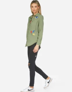 Lauren Moshi Sloane Color Punk Happy Eye*Women Long Sleeve