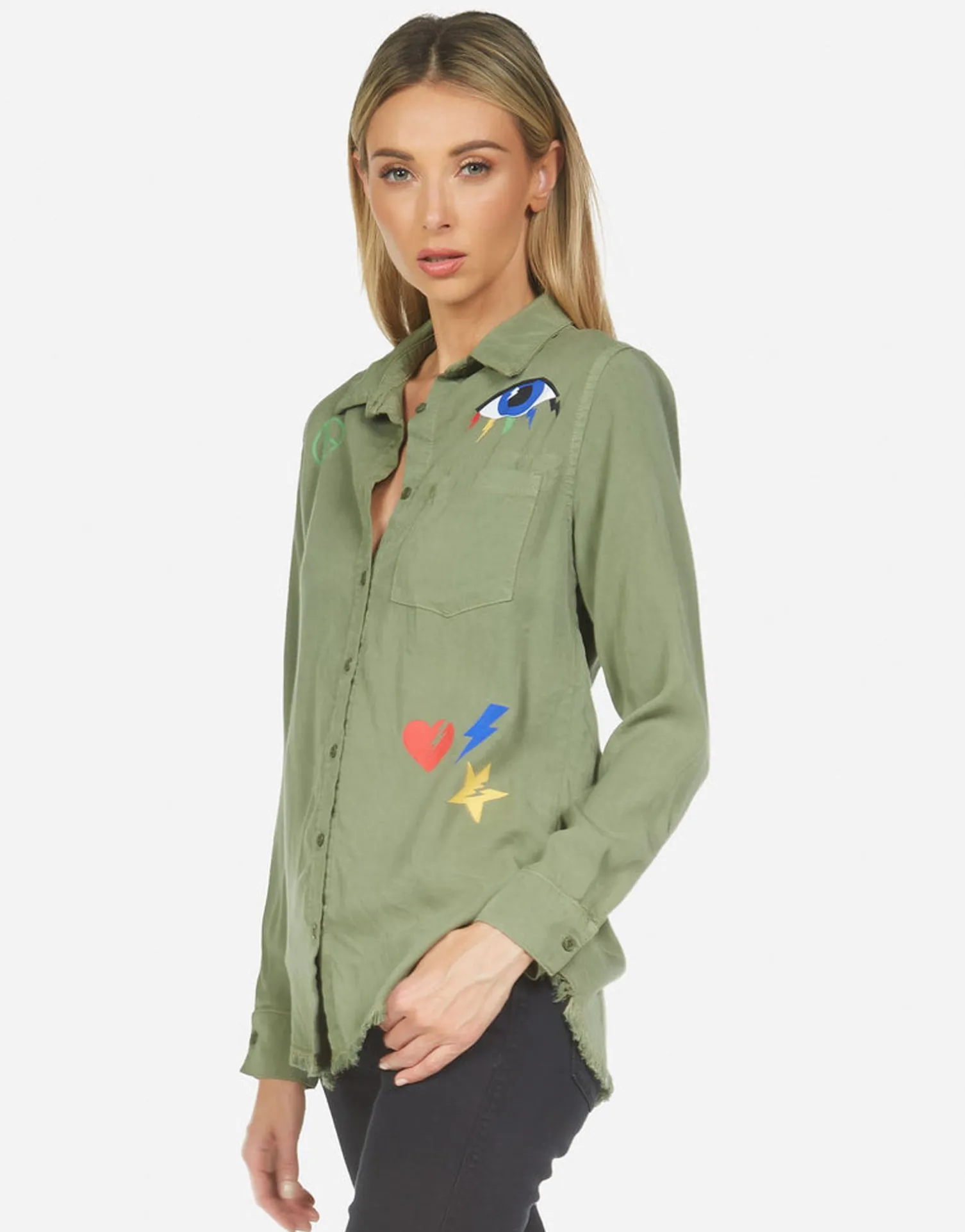 Lauren Moshi Sloane Color Punk Happy Eye*Women Long Sleeve