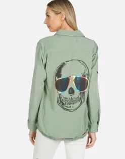 Lauren Moshi Sloane Cool Skull*Women Long Sleeve
