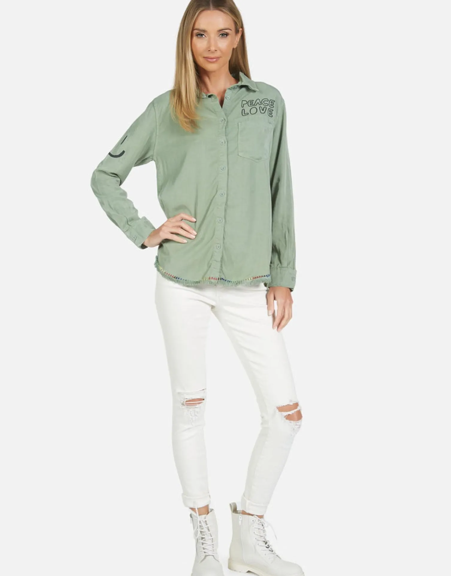 Lauren Moshi Sloane Cool Skull*Women Long Sleeve