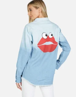Lauren Moshi Sloane Kiss Face*Women Long Sleeve
