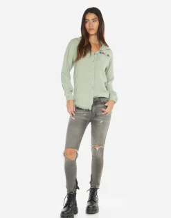 Lauren Moshi Sloane Mushroom Happyface*Women Long Sleeve