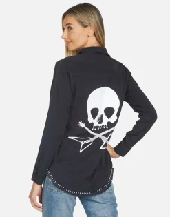 Lauren Moshi Sloane Music Skull*Women Long Sleeve