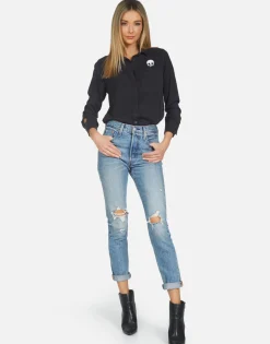 Lauren Moshi Sloane Music Skull*Women Long Sleeve