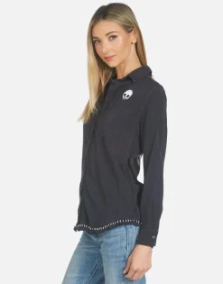 Lauren Moshi Sloane Music Skull*Women Long Sleeve