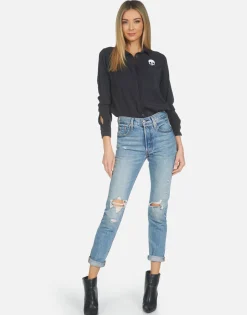 Lauren Moshi Sloane Music Skull*Women Long Sleeve