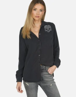 Lauren Moshi Sloane Nailhead Skull*Women Long Sleeve