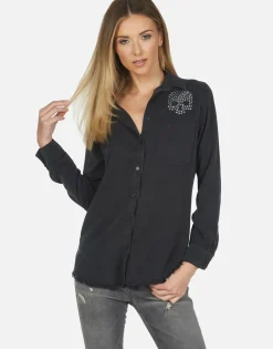 Lauren Moshi Sloane Nailhead Skull*Women Long Sleeve