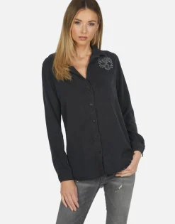 Lauren Moshi Sloane Nailhead Skull*Women Long Sleeve