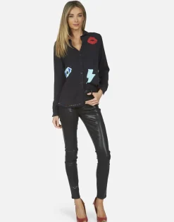 Lauren Moshi Sloane Painted Evil Eye*Women Long Sleeve