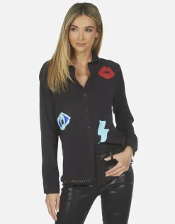 Lauren Moshi Sloane Painted Evil Eye*Women Long Sleeve