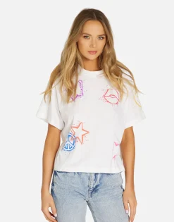 Lauren Moshi Splatter Elements Boxy Crop Tee In | Rue By *Women Short Sleeve
