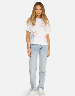 Lauren Moshi Splatter Elements Boxy Crop Tee In | Rue By *Women Short Sleeve