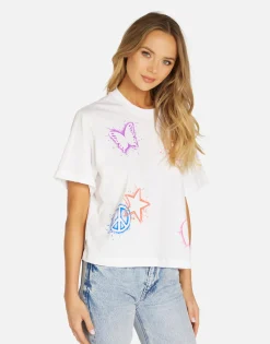Lauren Moshi Splatter Elements Boxy Crop Tee In | Rue By *Women Short Sleeve
