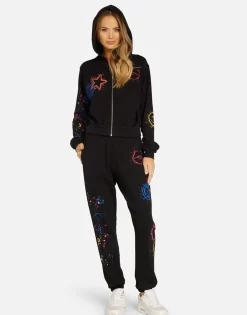 Lauren Moshi Splatter Elements Crop Zip Hoodie In | Lachelle By *Women Hoodies