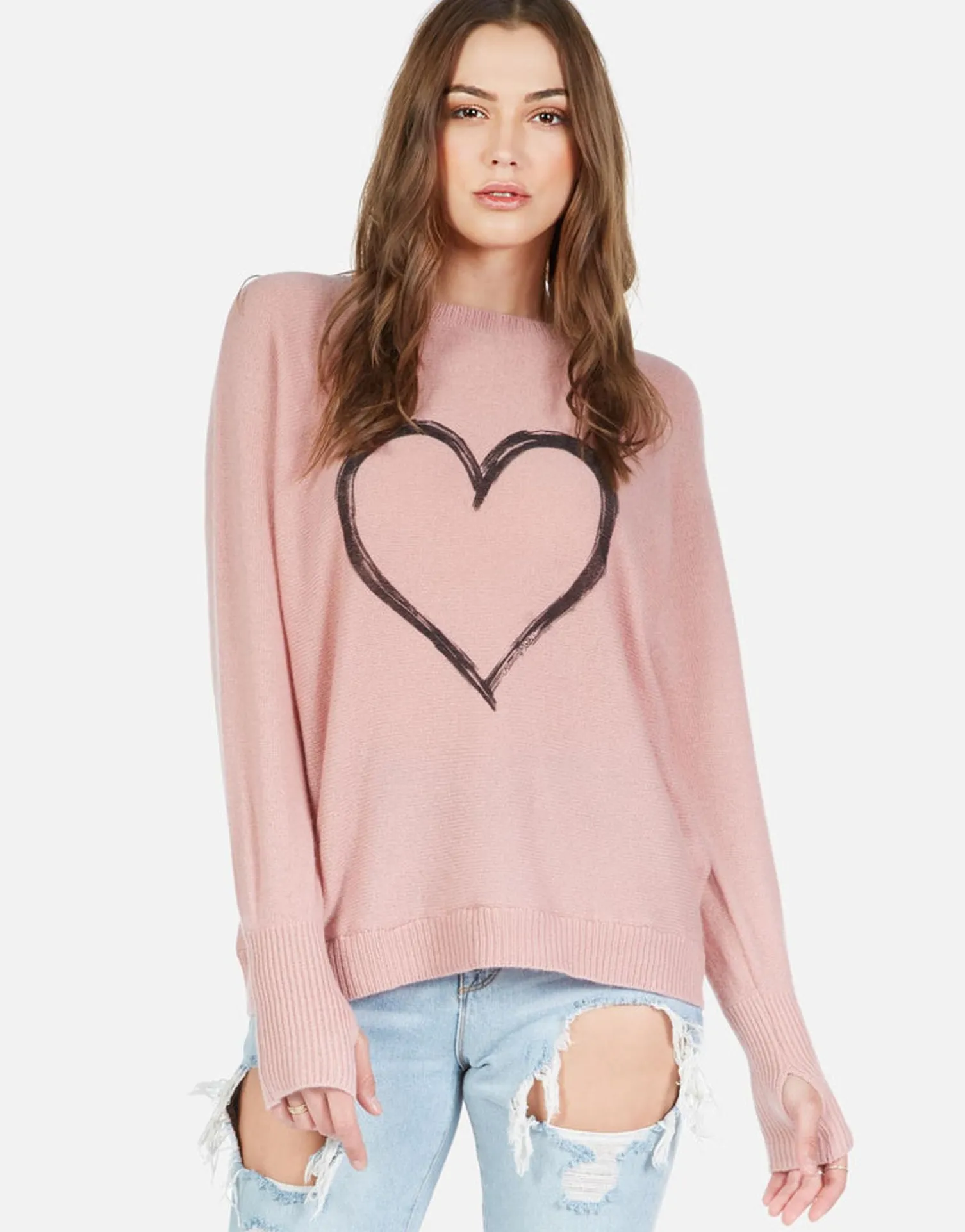 Lauren Moshi Spray Heart Draped Cashmere Sweater | Ladona By *Women Sweaters & Knits