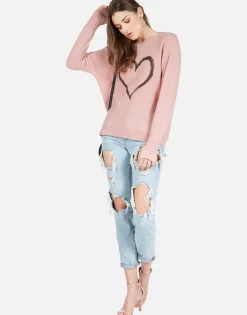 Lauren Moshi Spray Heart Draped Cashmere Sweater | Ladona By *Women Sweaters & Knits