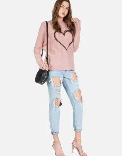 Lauren Moshi Spray Heart Draped Cashmere Sweater | Ladona By *Women Sweaters & Knits