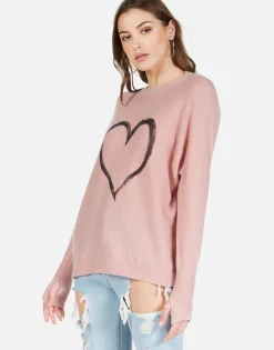 Lauren Moshi Spray Heart Draped Cashmere Sweater | Ladona By *Women Sweaters & Knits