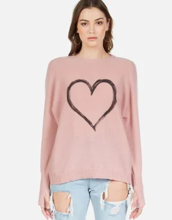 Lauren Moshi Spray Heart Draped Cashmere Sweater | Ladona By *Women Sweaters & Knits