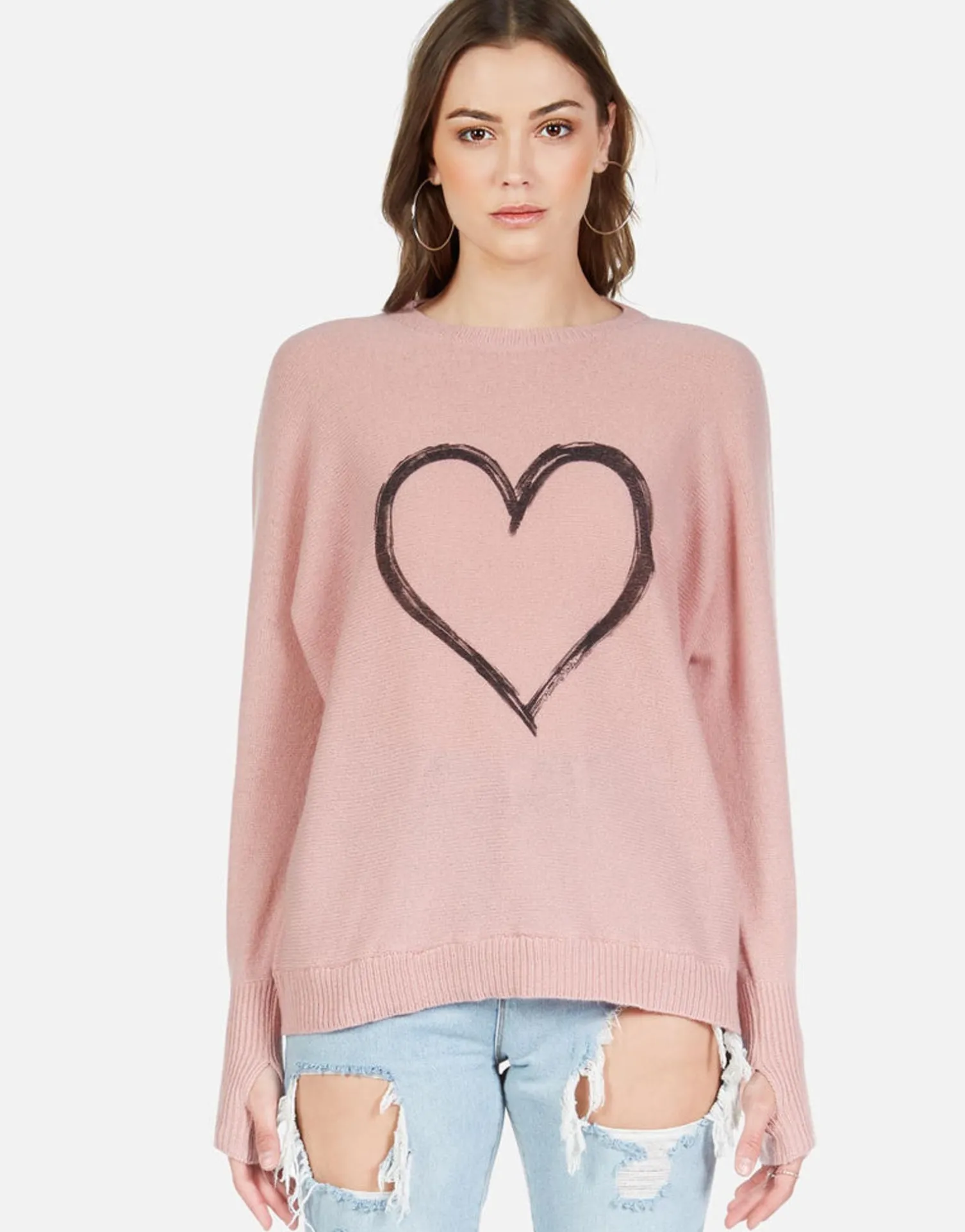 Lauren Moshi Spray Heart Draped Cashmere Sweater | Ladona By *Women Sweaters & Knits