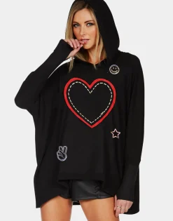 Lauren Moshi Stitched Heart Elements Pullover Hoodie | Wilma By *Women Hoodies