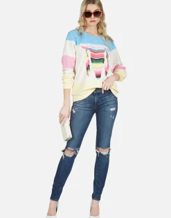 Lauren Moshi Stripe Bull Color Block Raglan Pullover | Lina By *Women Long Sleeve