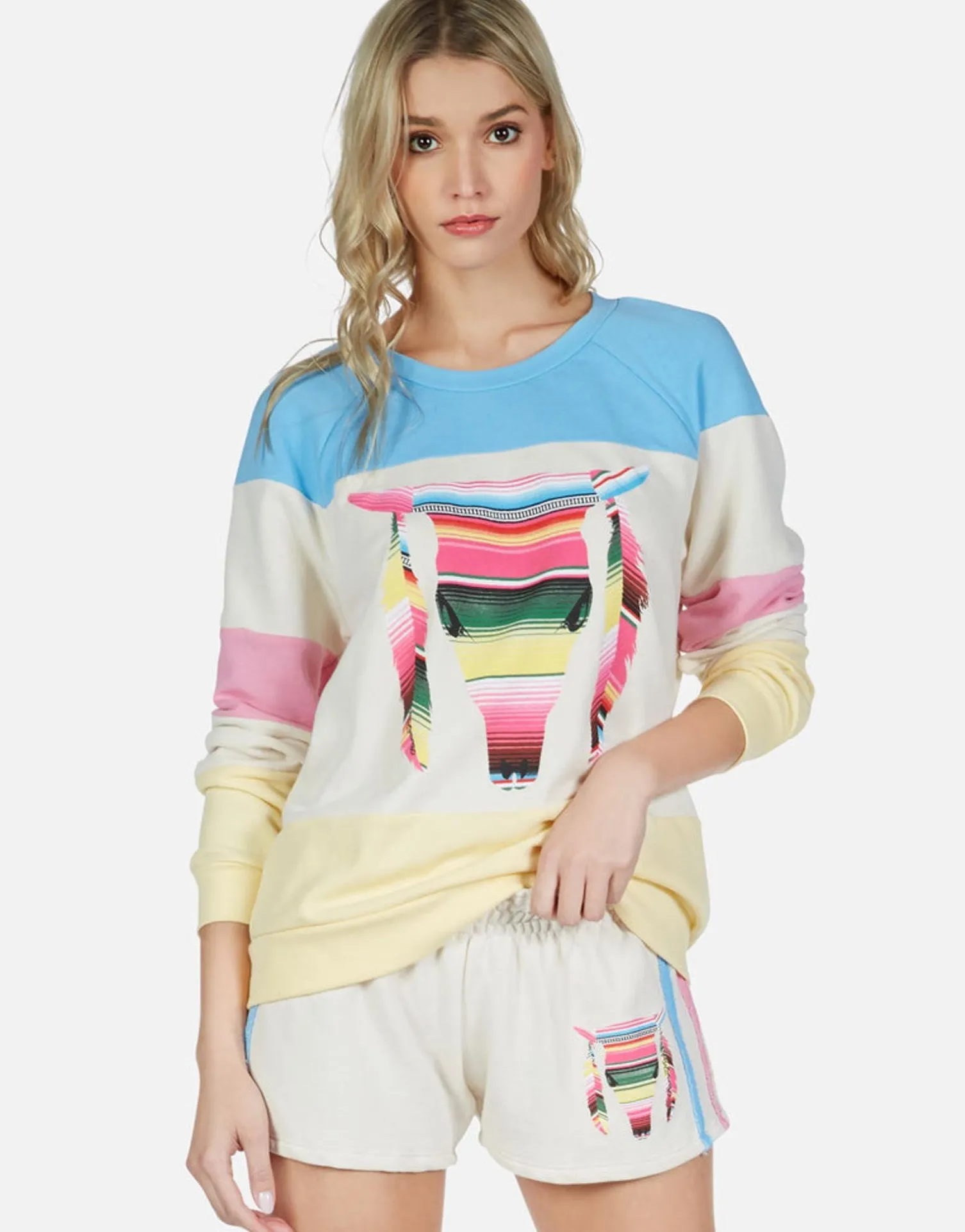 Lauren Moshi Stripe Bull Color Block Raglan Pullover | Lina By *Women Long Sleeve