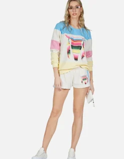 Lauren Moshi Stripe Bull Color Block Raglan Pullover | Lina By *Women Long Sleeve