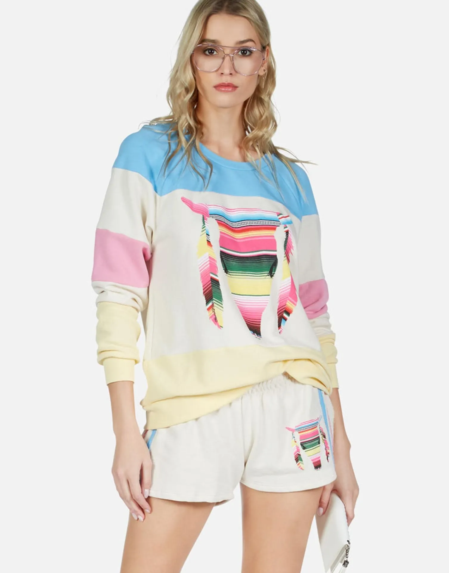 Lauren Moshi Stripe Bull Color Block Raglan Pullover | Lina By *Women Long Sleeve