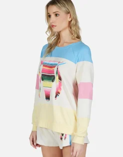 Lauren Moshi Stripe Bull Color Block Raglan Pullover | Lina By *Women Long Sleeve