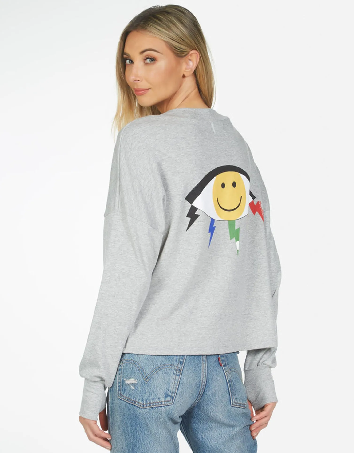 Lauren Moshi Susan Color Punk Happy Eye*Women Long Sleeve