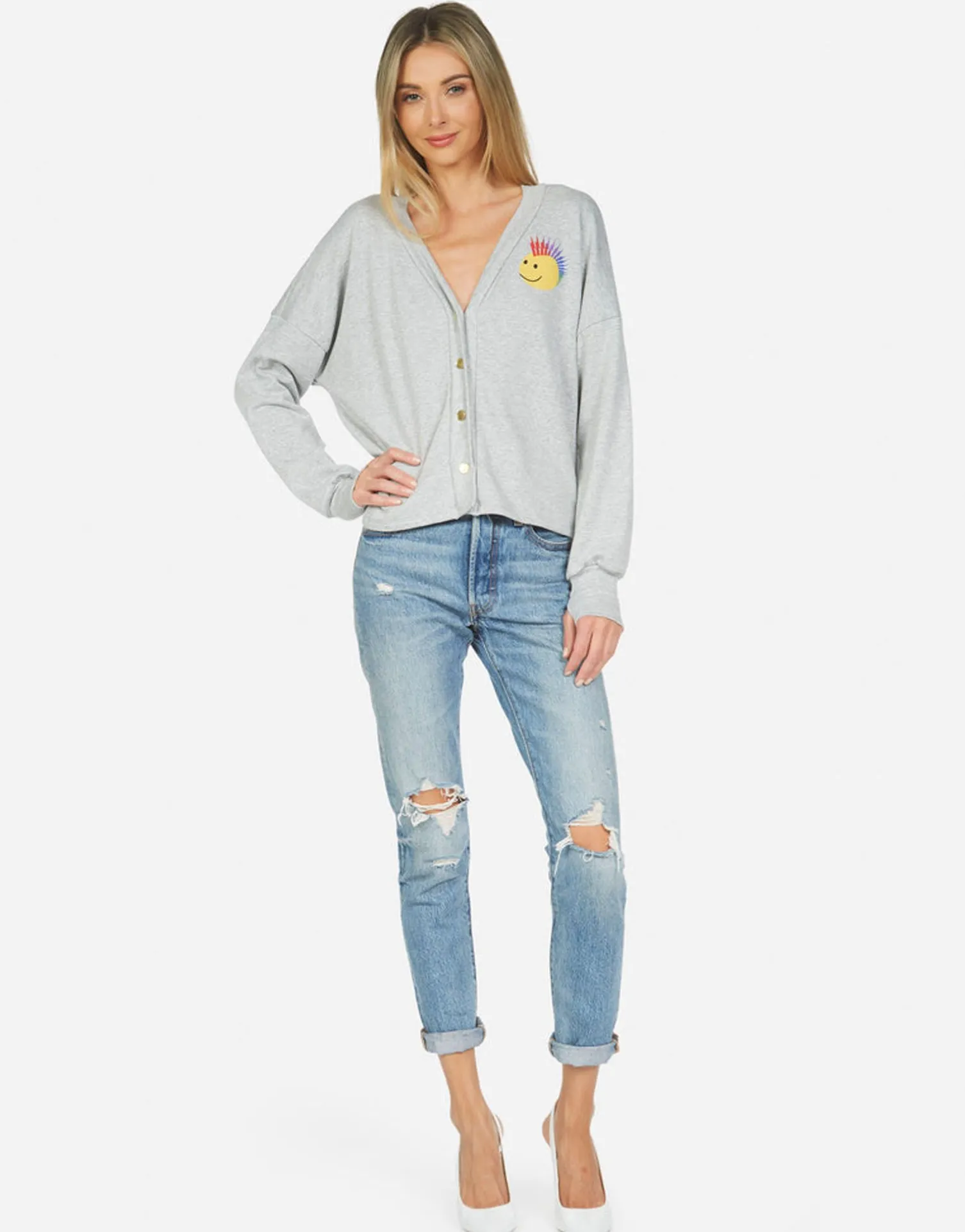 Lauren Moshi Susan Color Punk Happy Eye*Women Long Sleeve