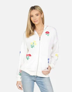 Lauren Moshi Teresa Happy Floral Embroidery*Women Hoodies