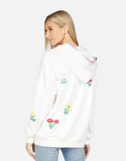 Lauren Moshi Teresa Happy Floral Embroidery*Women Hoodies