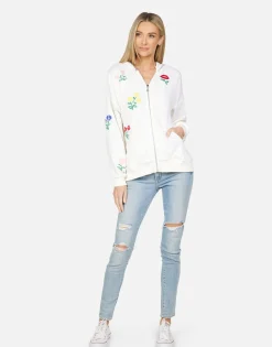 Lauren Moshi Teresa Happy Floral Embroidery*Women Hoodies