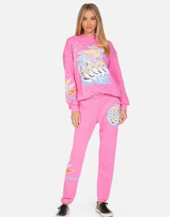 Lauren Moshi The Go-Go'S Vacation Tour Pink Hoodie | Harmony By *Women Hoodies